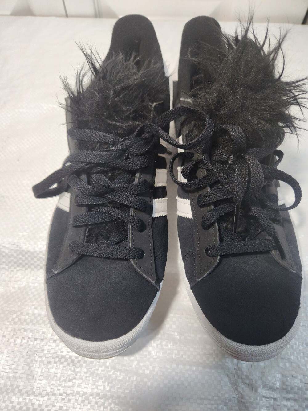 Adidas x Jeremy Scott Campus Fur Tongue Sneakers Black White Size 8